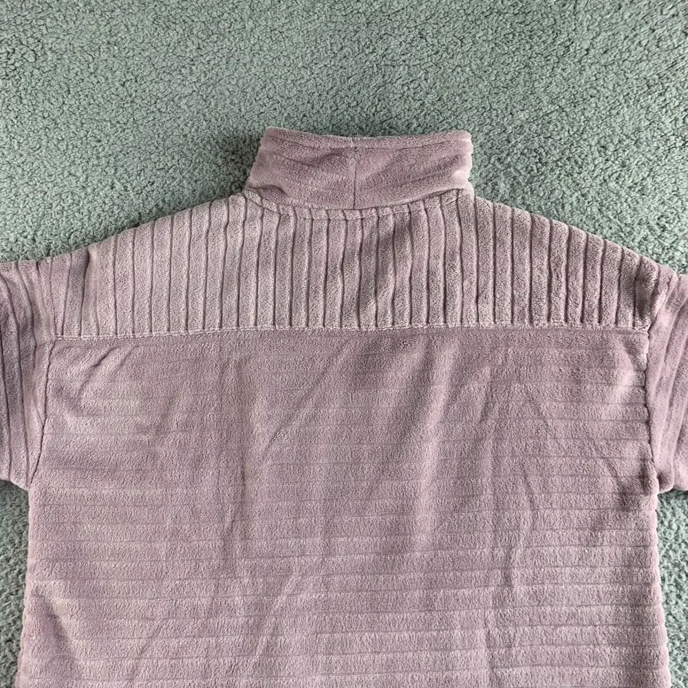 NEW Soft Surroundings Sweater Womens Medium Purple Fleece Over The Moon Pullover
